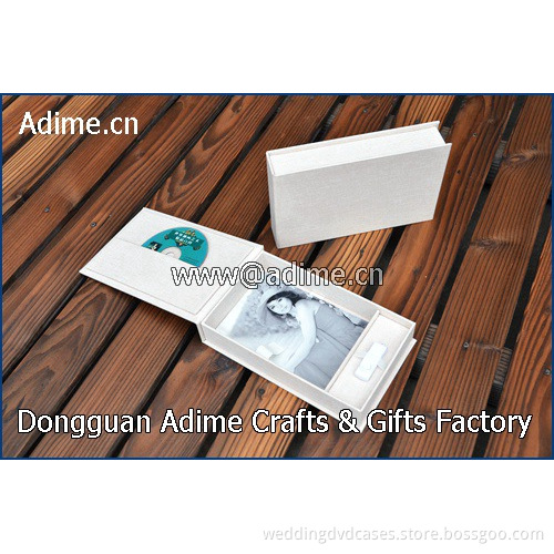 Linen CD DVD USB Photo Prints Image Packaging Holder